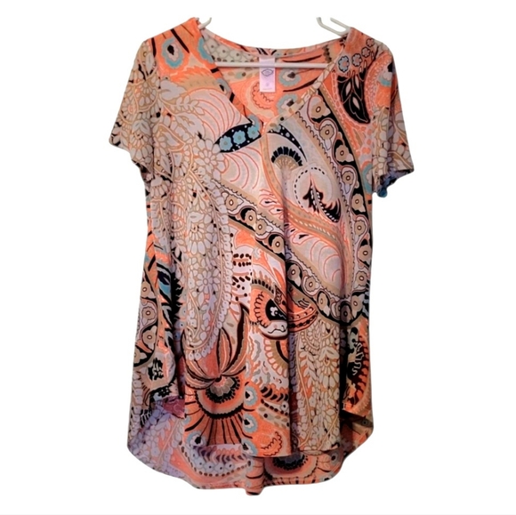 Pink Coconut Paisley Print Pink And Orange Womens Top Size Small - Picture 1 of 6